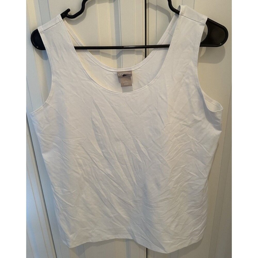 Chico's Apparel  Microfeel Tank Basic Knit Optic White Size 2 Medium 12/14